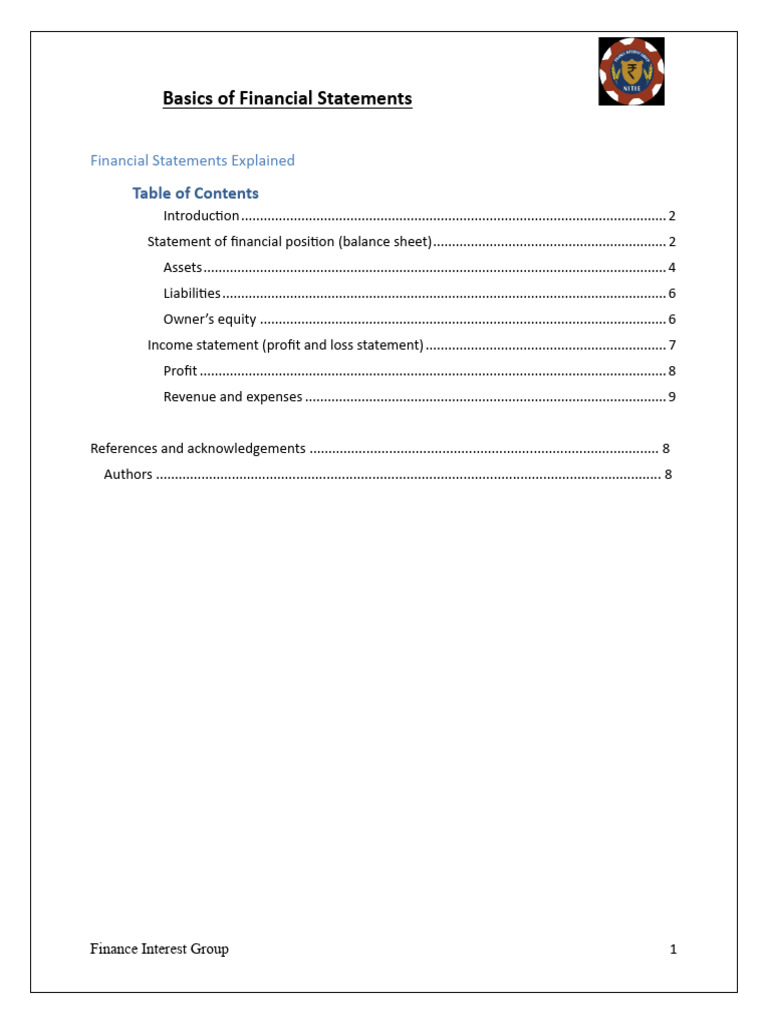 Basics of Financial Statements 2023-08-05 19 - 35 - 03 | PDF | Balance ...