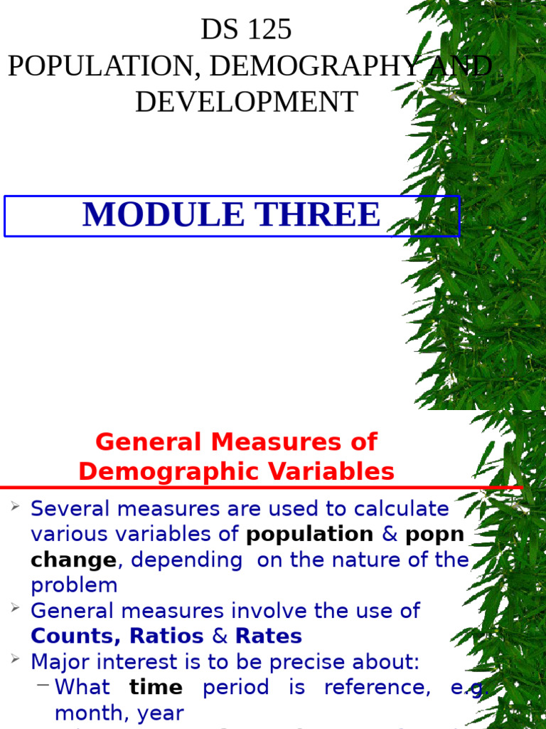 Ds 125 Module III Edited 03 05 2024 | PDF | Demography | Population