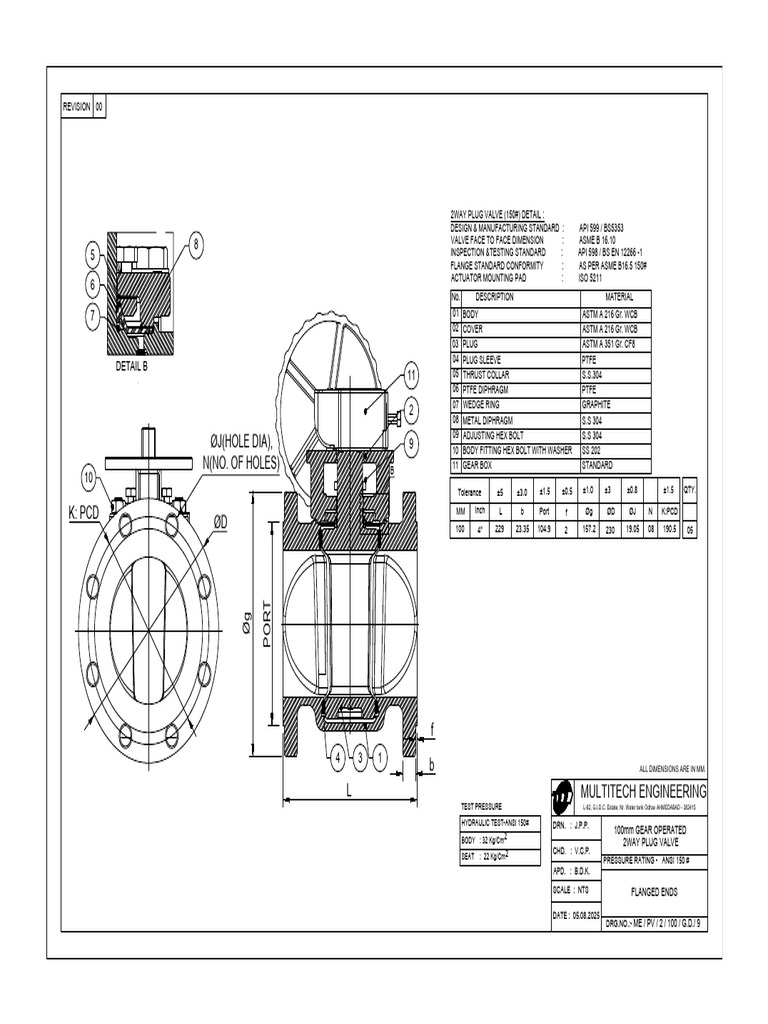 Plug Valve 2 Way 100mm 150 Class-Model | PDF | Mechanical Engineering
