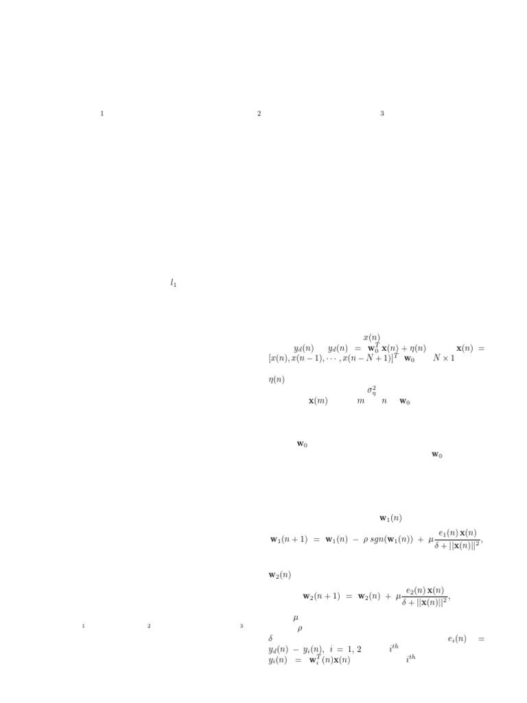 NLMS and ZA-NLMS Combination for Sparse Systems | PDF | Mathematics ...