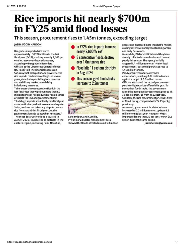 Rice Imports Hit | PDF