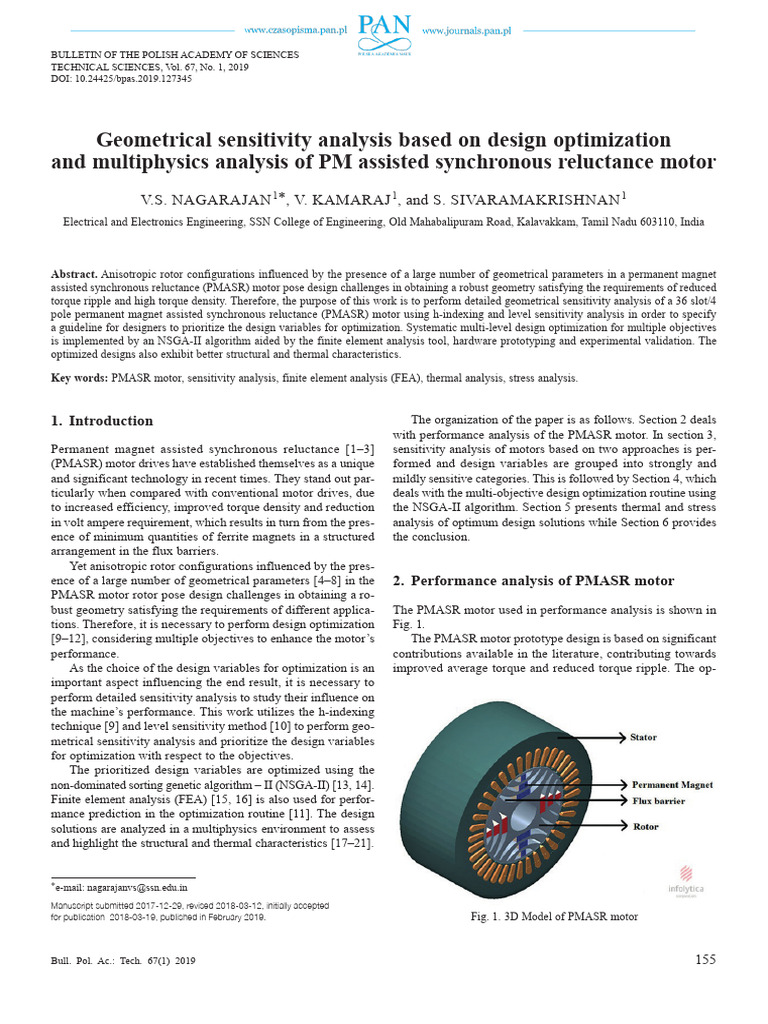 Sensitivity Analysis of PMASR Motor Design | PDF | Mathematical ...