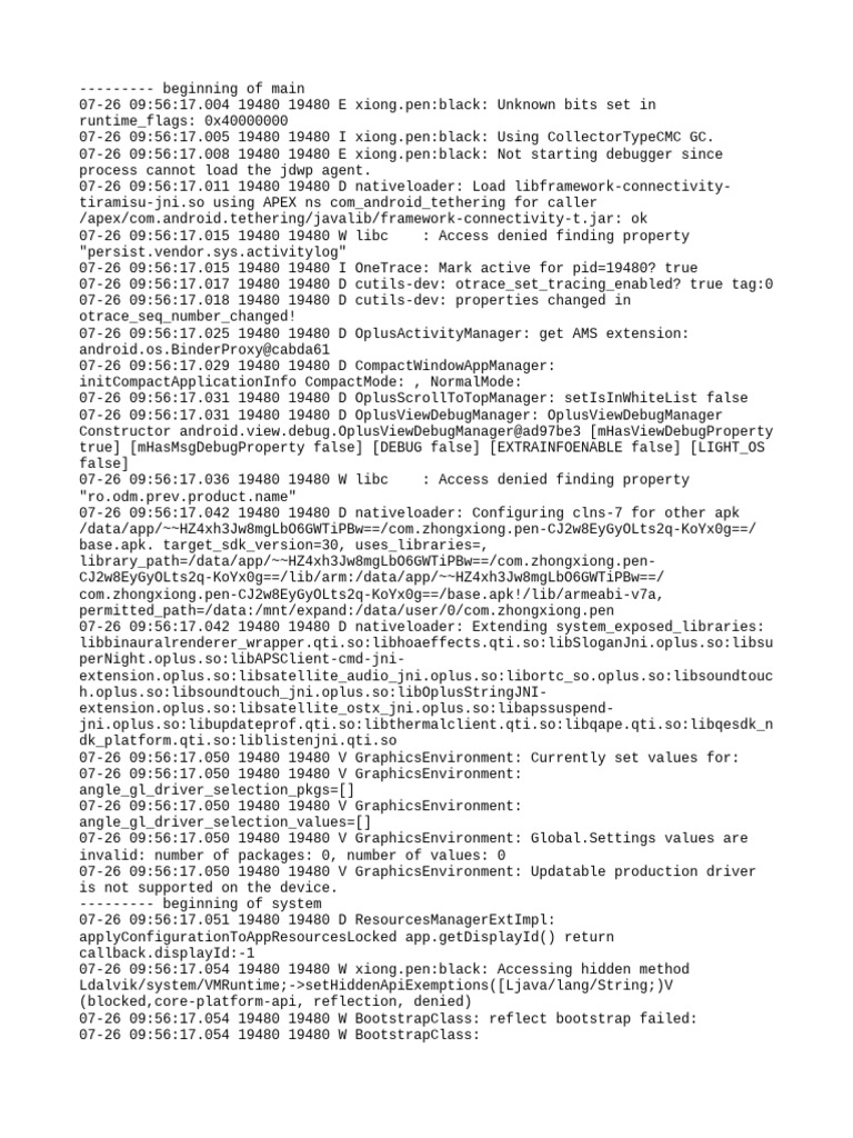 Com - Zhongxiong.pen Logcat | PDF | Computing | Software Engineering