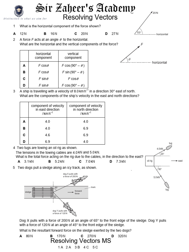 Resolving Forces and Velocities | PDF | Force | Mechanics