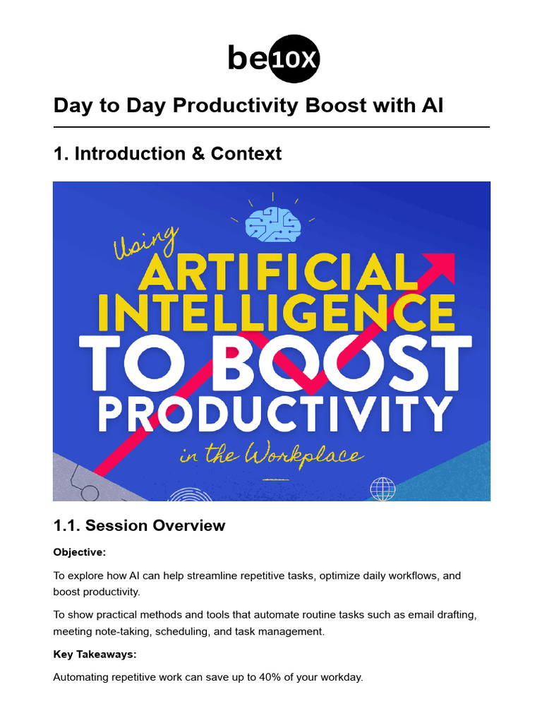 Boost Daily Productivity with AI Tools | PDF | Automation | Artificial ...