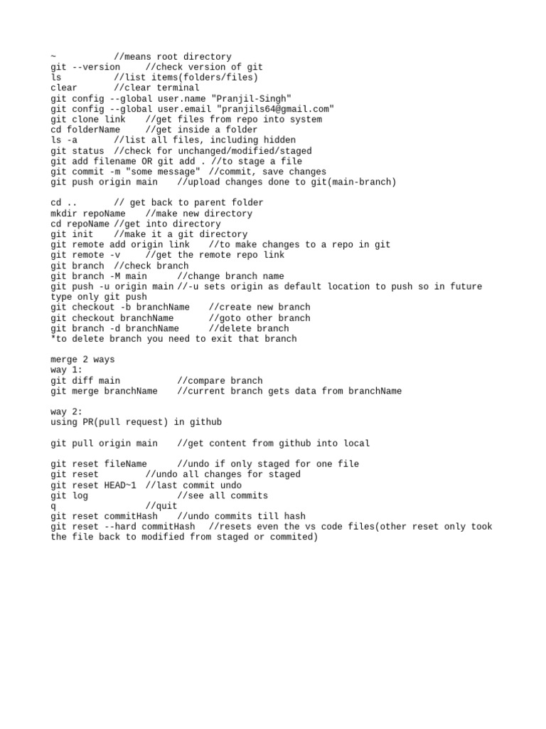 Essential Git CLI Commands Guide | PDF