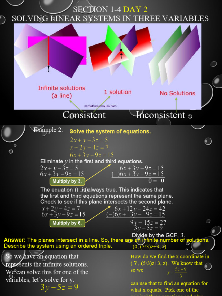 Solving Linear Systems with Three Variables | PDF