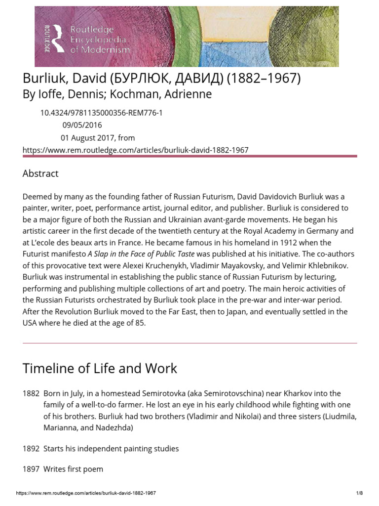 David Burliuk: Father of Russian Futurism | PDF | Art Movements ...