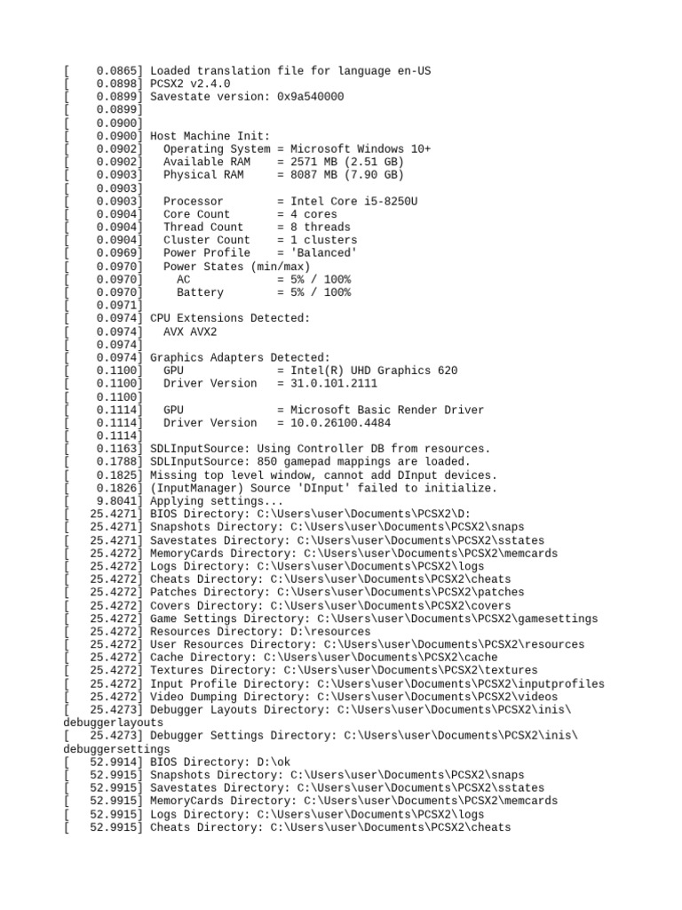 PCSX2 Emulator Configuration Log | PDF | Dvd | Compact Disc