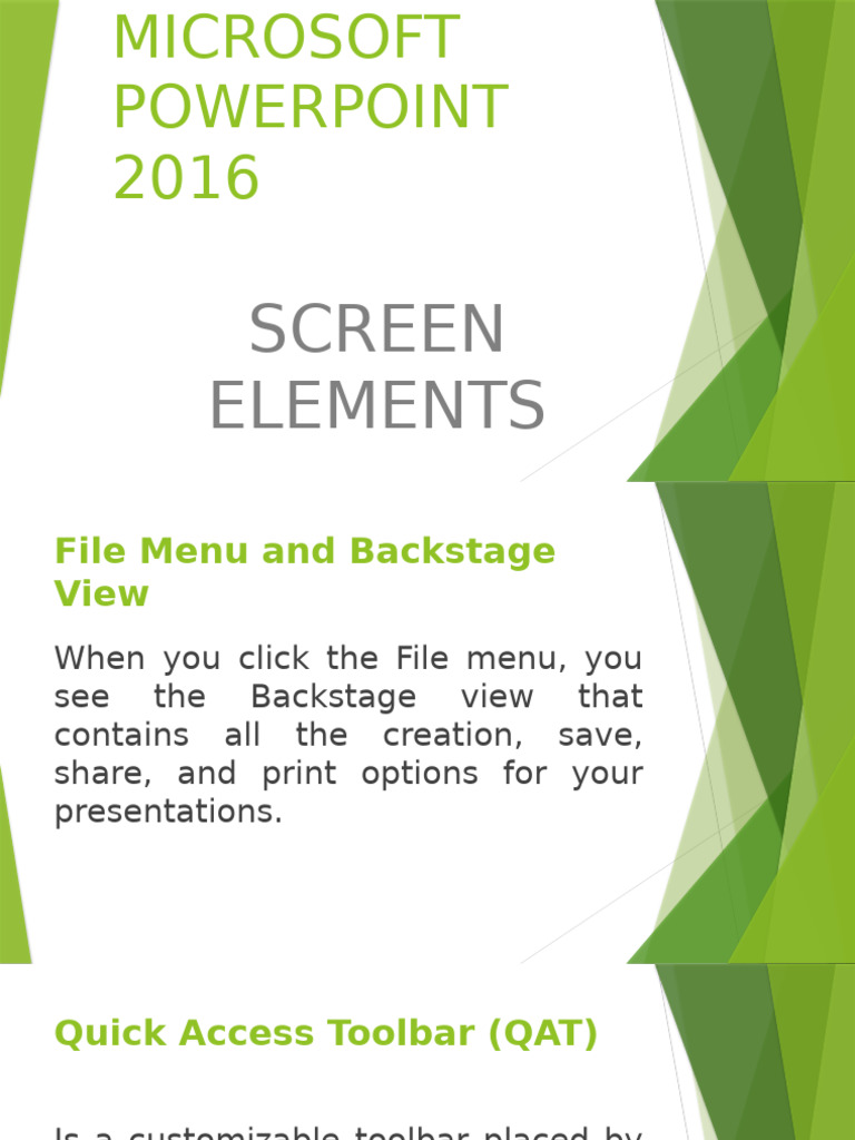 Screen Elements of Powerpoint | PDF | Operating System Families ...