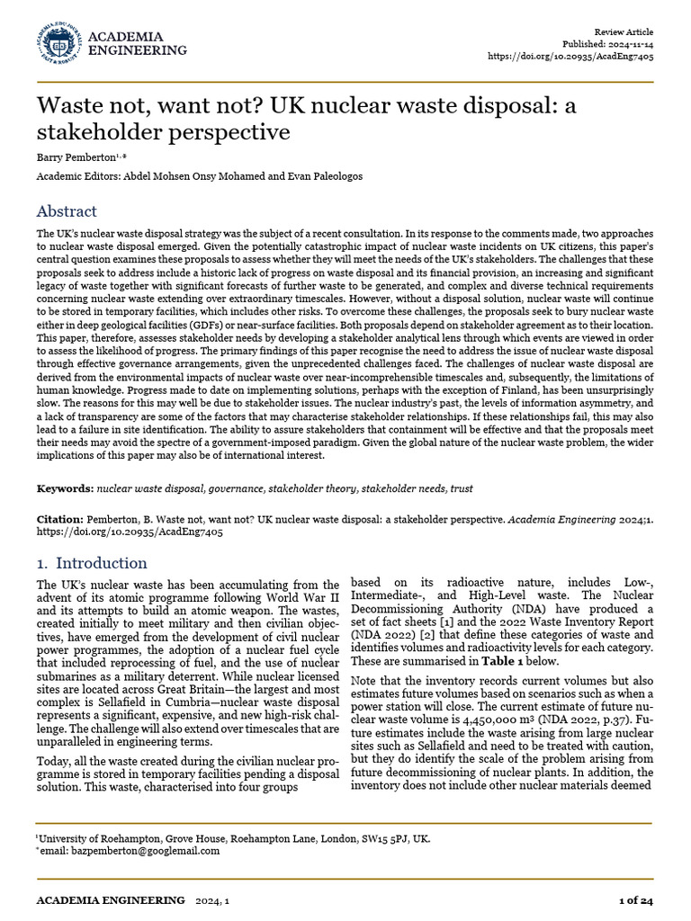 UK Nuclear Waste Disposal Strategies | PDF | Radioactive Waste | Waste