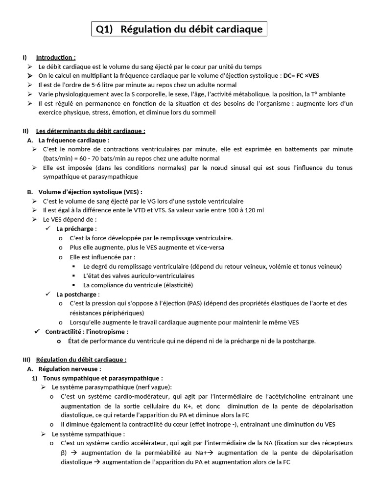 Régulation du débit cardiaque expliquée | PDF | Cœur | Ventricule cardiaque
