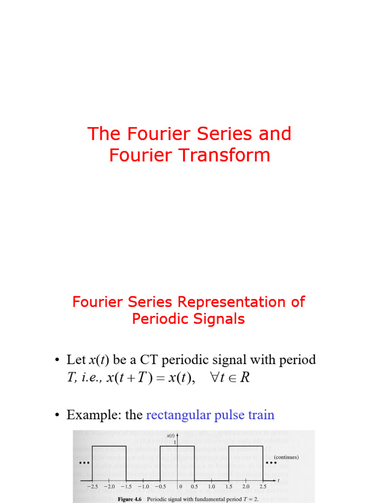 Fourier Series and Transform Overview | PDF | Spectral Density ...