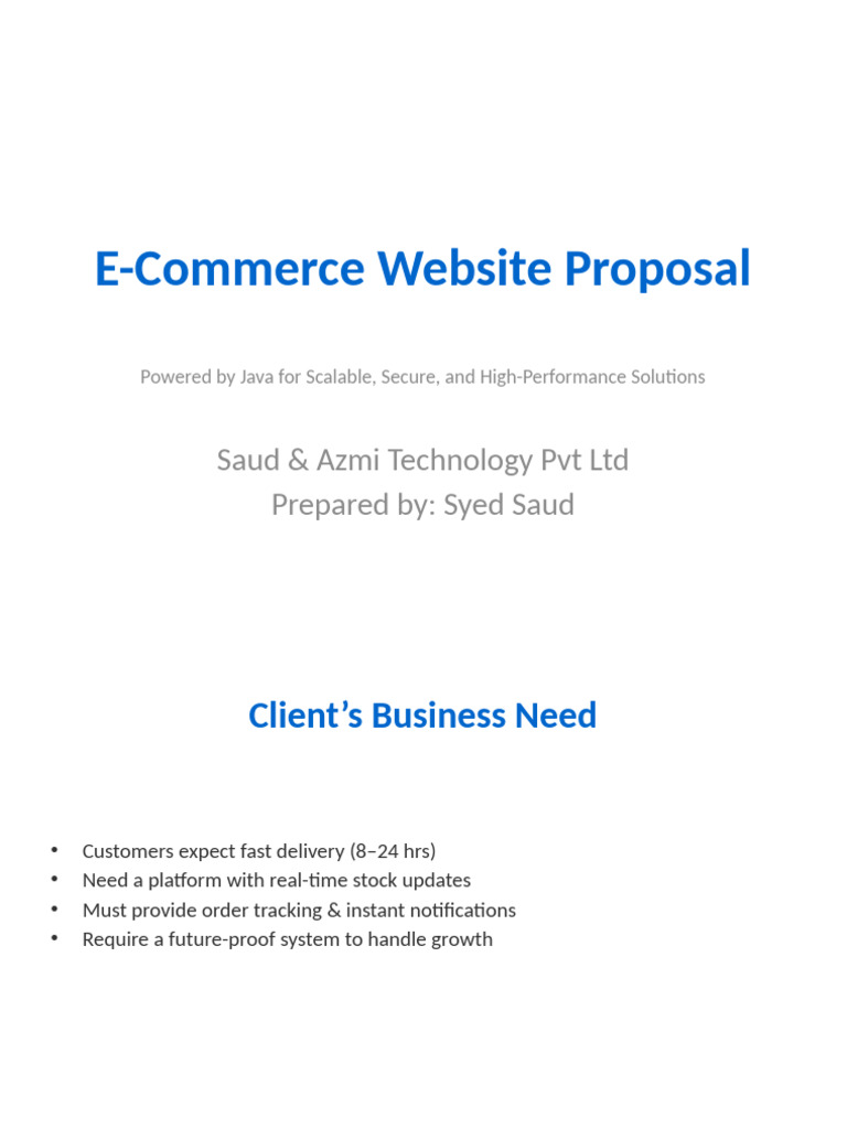 E-Commerce Website Proposal Using Java | PDF | Cloud Computing | E Commerce