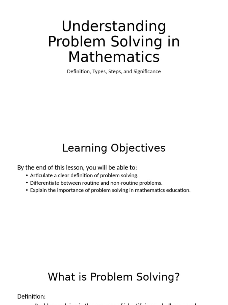 Mathematics Problem Solving Guide | PDF | Mathematics | Education Theory