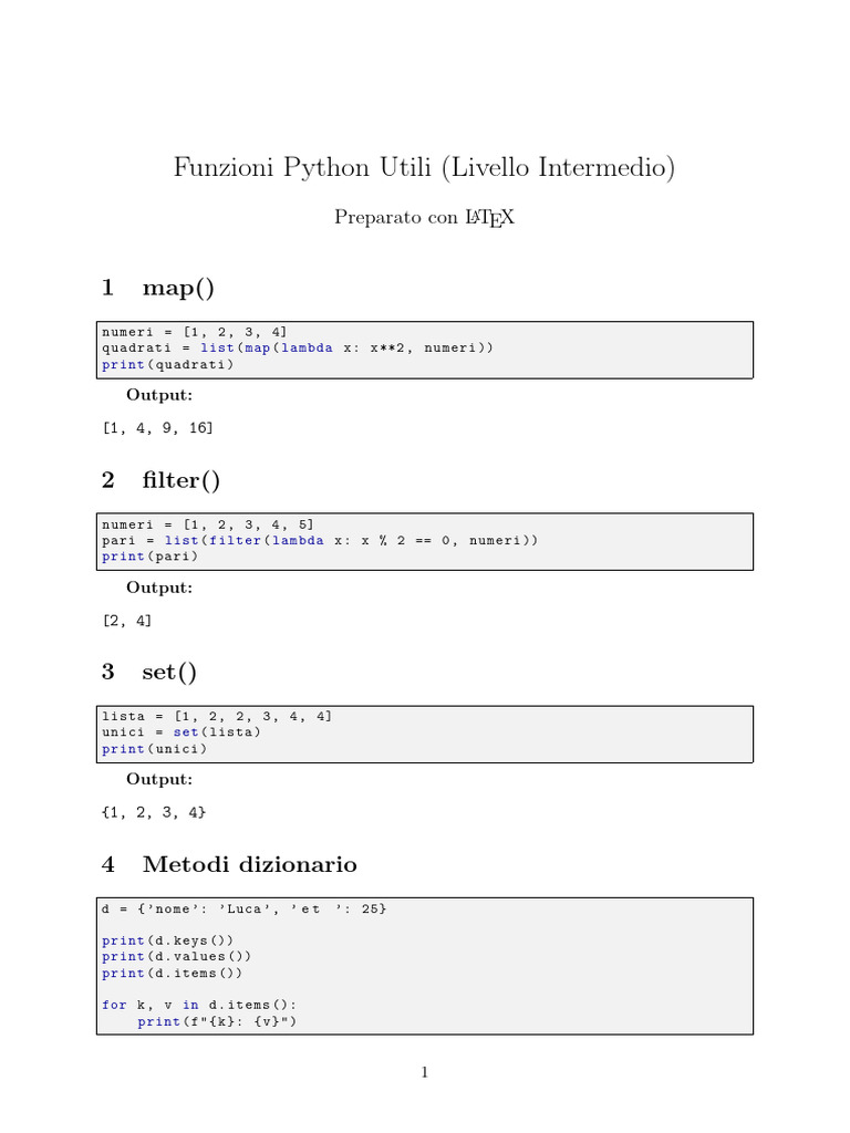 Funzioni Python | PDF