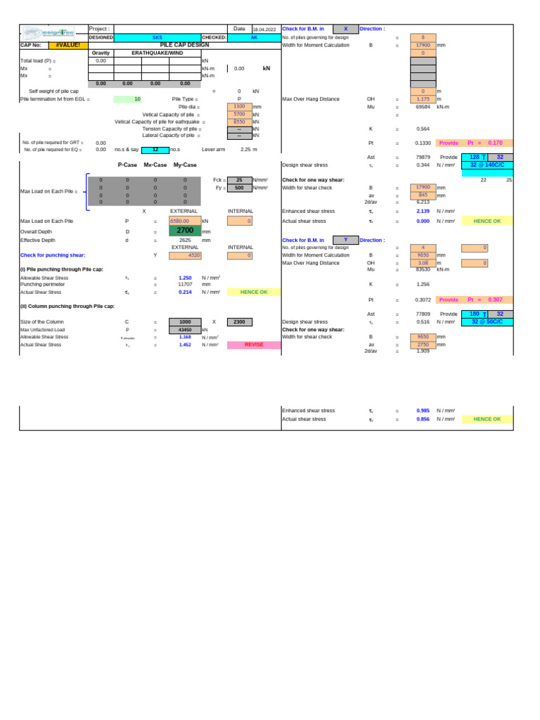 Pile Cap Depth PTF b2 | PDF | Stress (Mechanics) | Mechanical Engineering