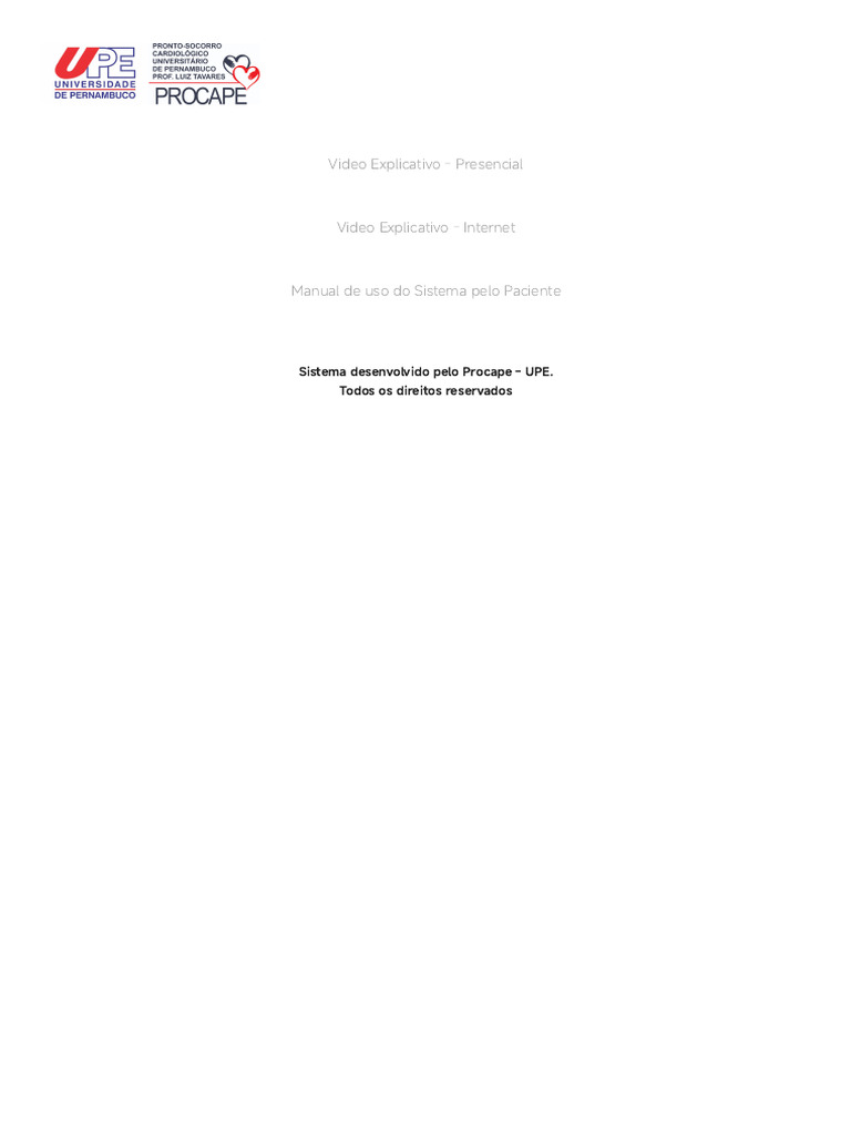 Sistema Procape - UPE: Manual e Vídeos | PDF