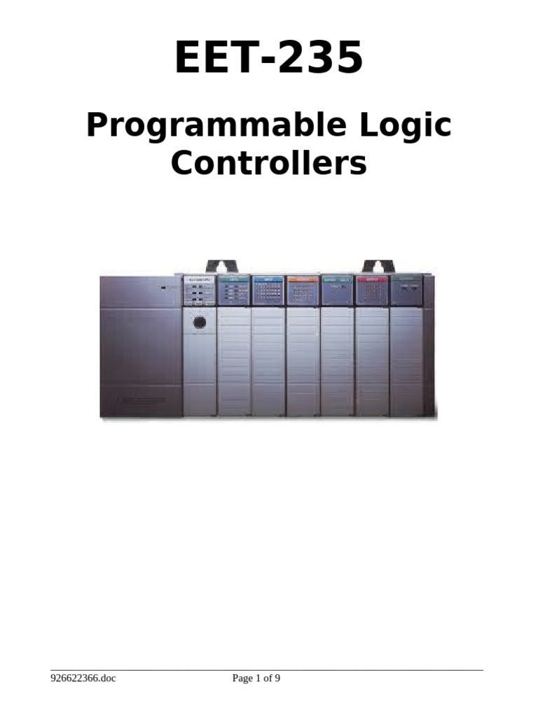Introduction to Programmable Logic Controllers | PDF | Programmable ...