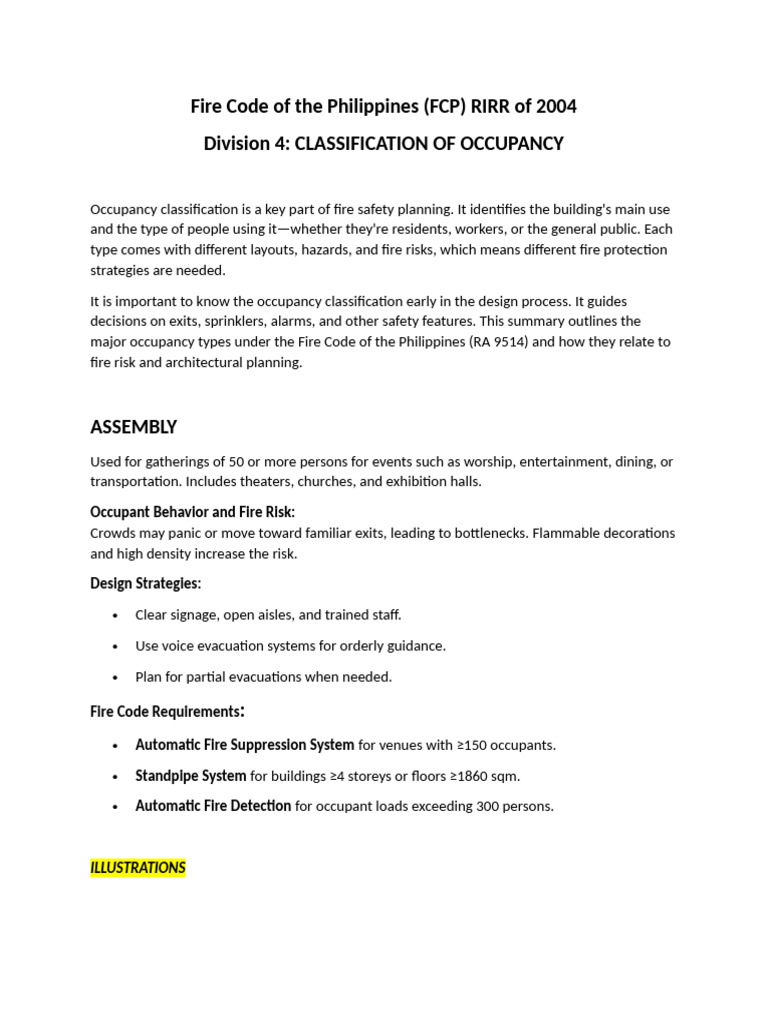Chapter 2 Classification Od Occupancy | PDF | Fire Safety | Firefighting