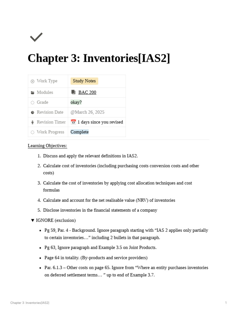 Chapter - 3 - InventoriesIAS2 of Introduction To Ifrs | PDF | Cost Of ...