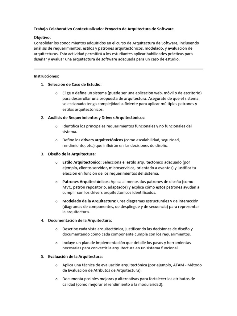 Proyecto de Arquitectura de Software | PDF | Software | Diseño