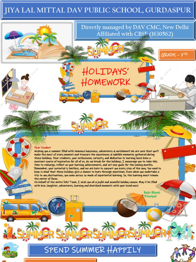 Grade 7 Summer Holiday Homework Guide | PDF