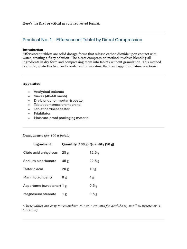 Effervescent Tablet Formulation Techniques | PDF | Tablet (Pharmacy ...