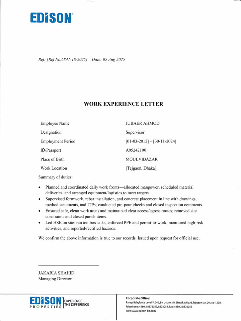 Edison Certificate | PDF