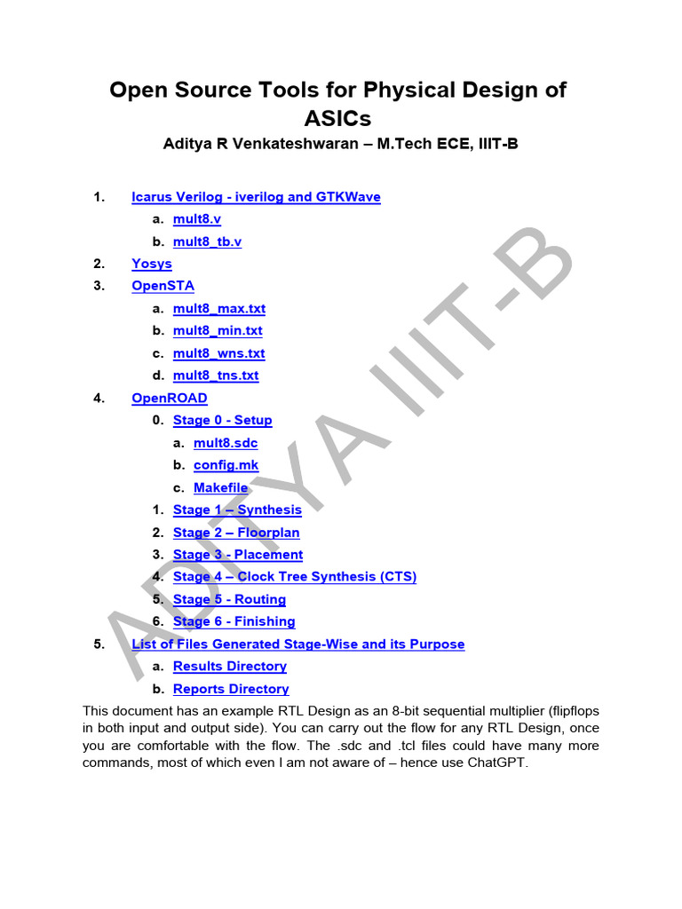 Open Source ASIC Design Tools Guide | PDF | Computer Engineering ...