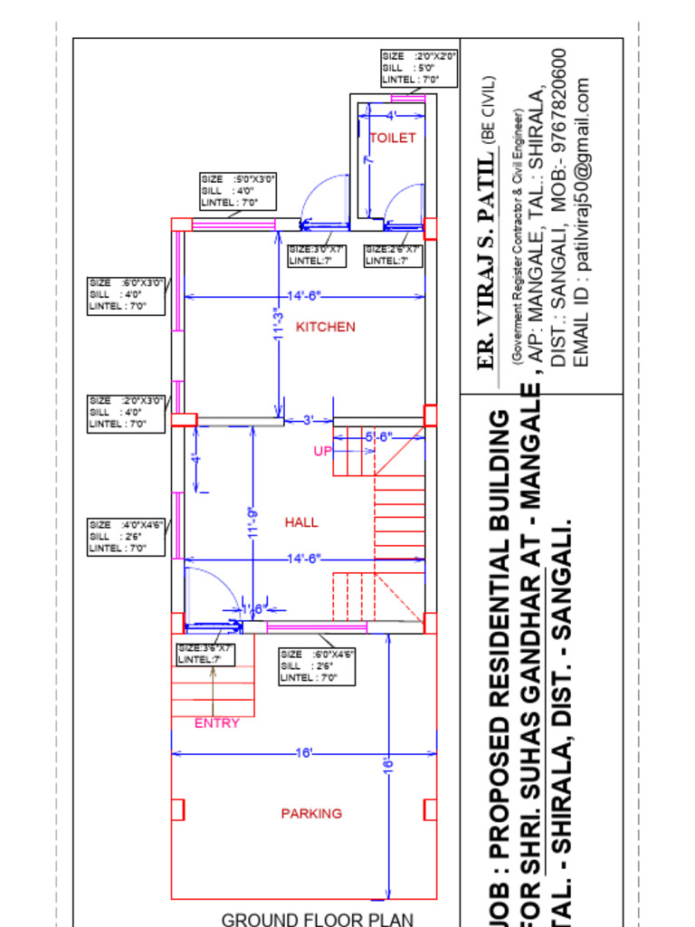 Ground Floor Plan for Residential Building | PDF