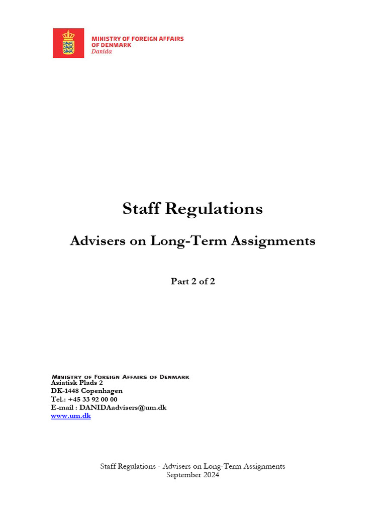 MASTER FILE - Staff Regulations PART II September 2024 | PDF | Per Diem ...