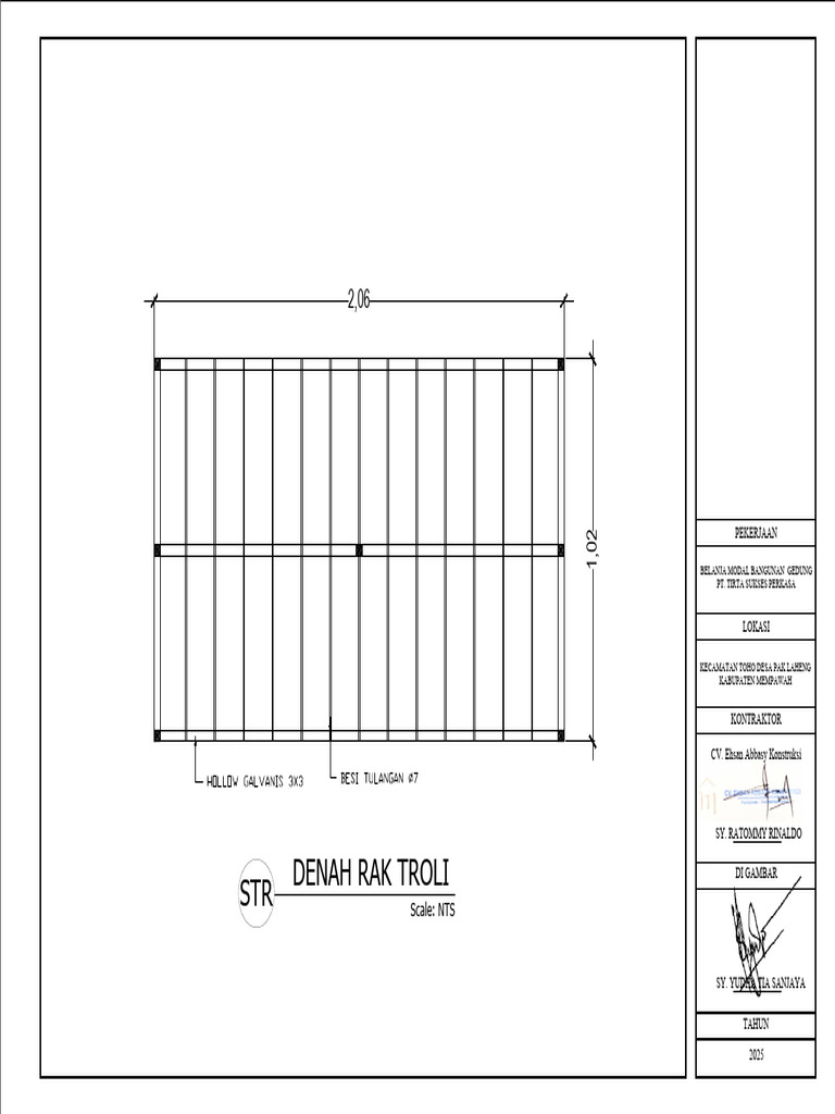 Denah Rak Troli Konstruksi 2025 | PDF