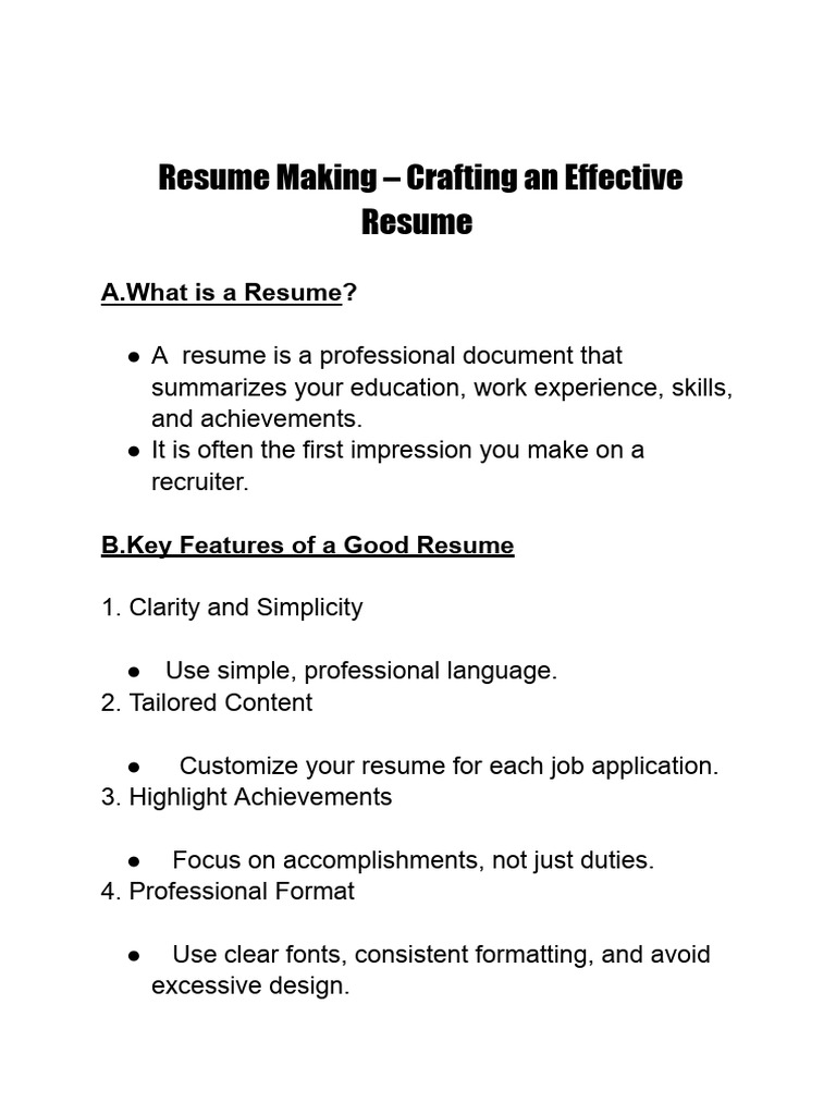 Resume Making | PDF | Résumé | Communication