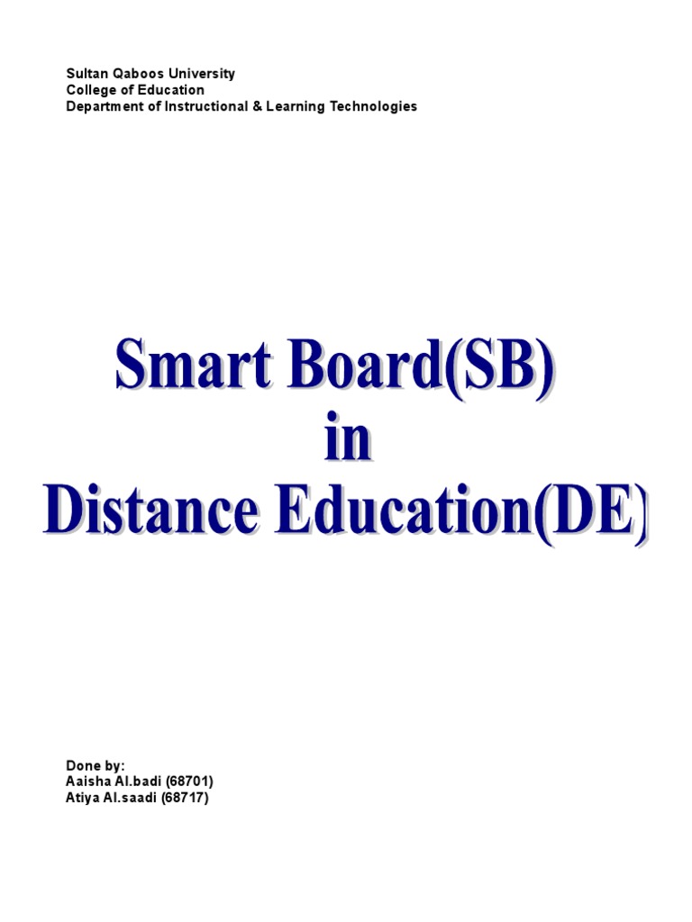 Smart Board in Distance Education | PDF