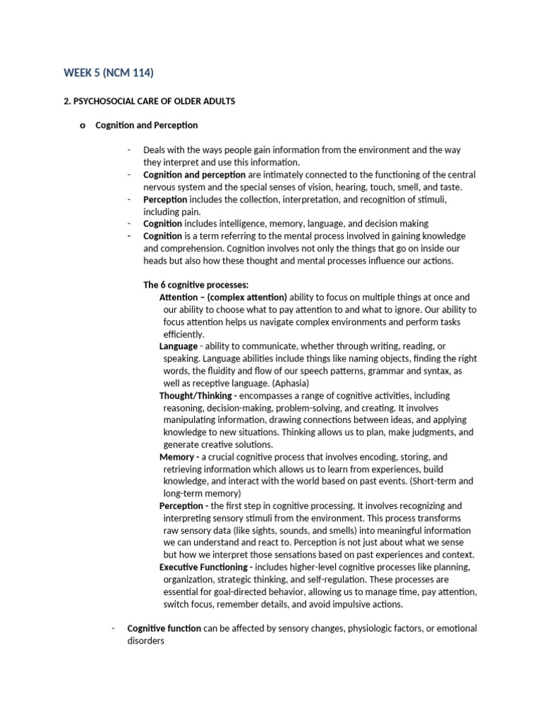 Psychosocial Care for Older Adults | PDF | Perception | Cognition