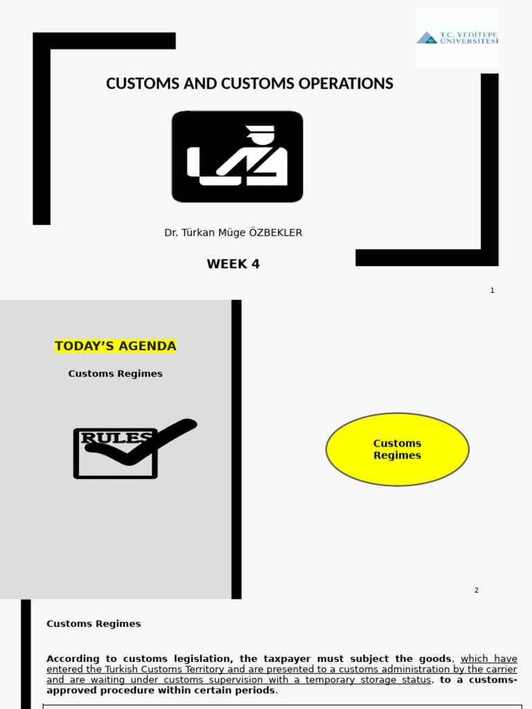 WEEK 4-Customs and Customs Operations | PDF | Customs | Taxes