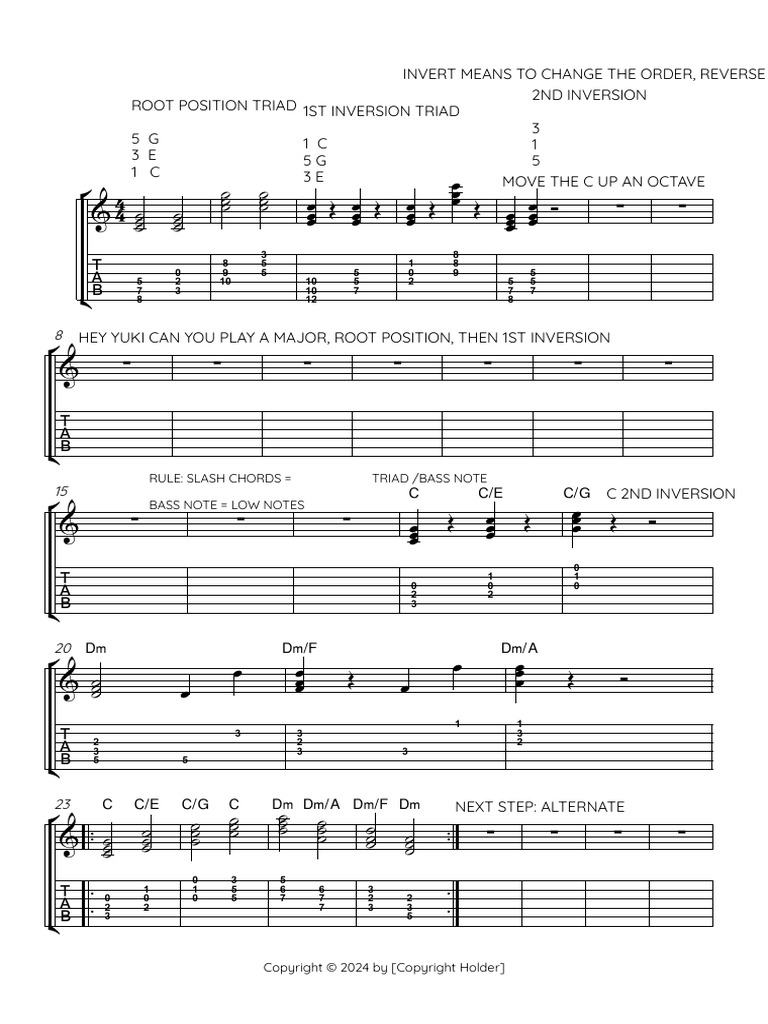 Understanding Triads and Inversions | PDF | Harmony | Pitch (Music)