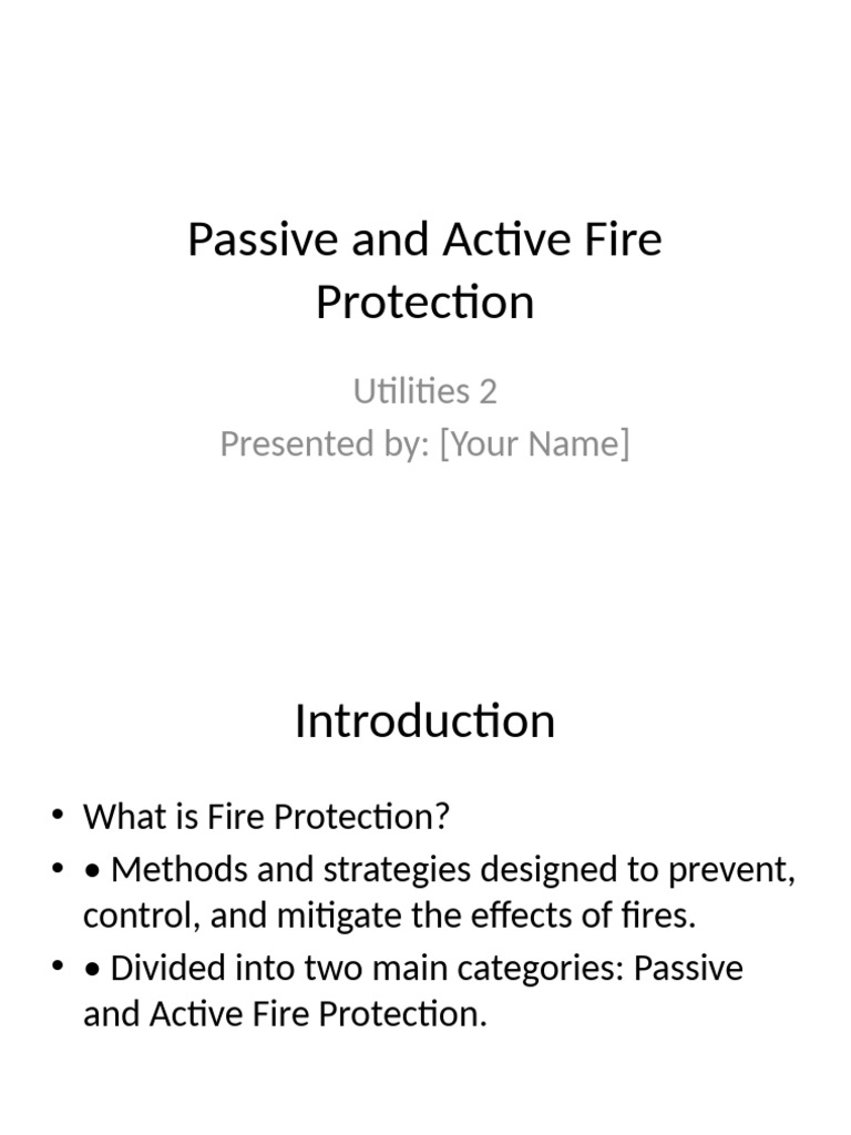 Passive Active Fire Protection Slides 1 2 | PDF