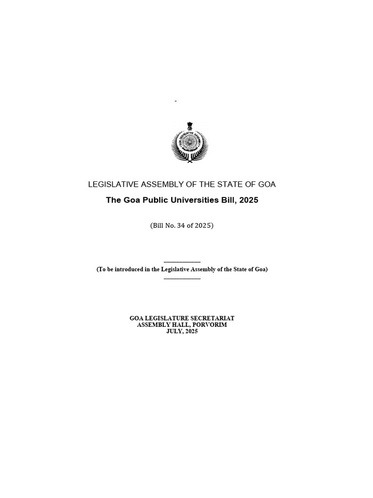 Goa Public Universities Bill, 2025 | PDF | Public University | Science