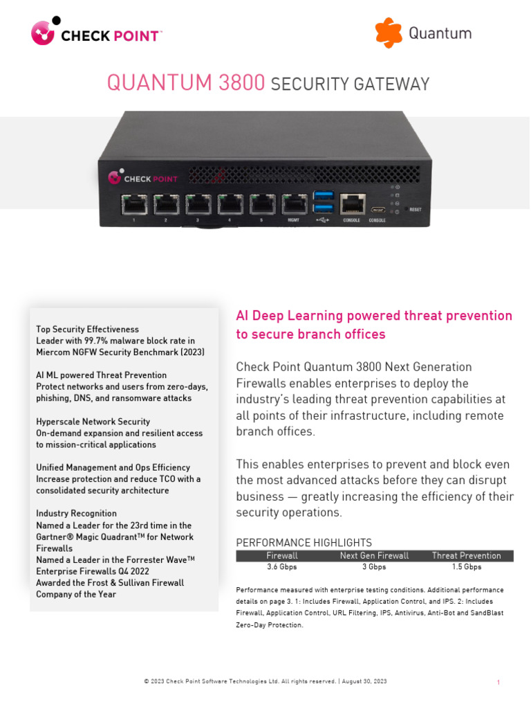 3800 Security Gateway Datasheet | PDF | Firewall (Computing) | Internet ...