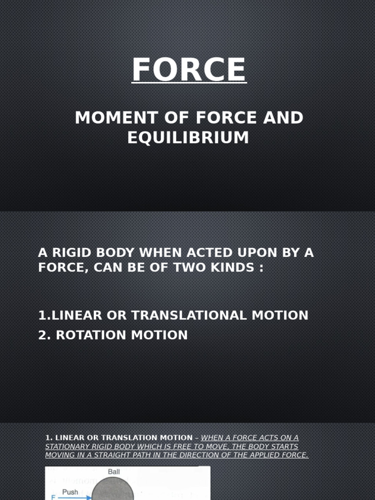 Understanding Moment of Force and Equilibrium | PDF