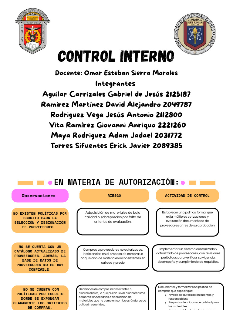 Mejora de Control Interno en Compras | PDF | Cuentas por pagar