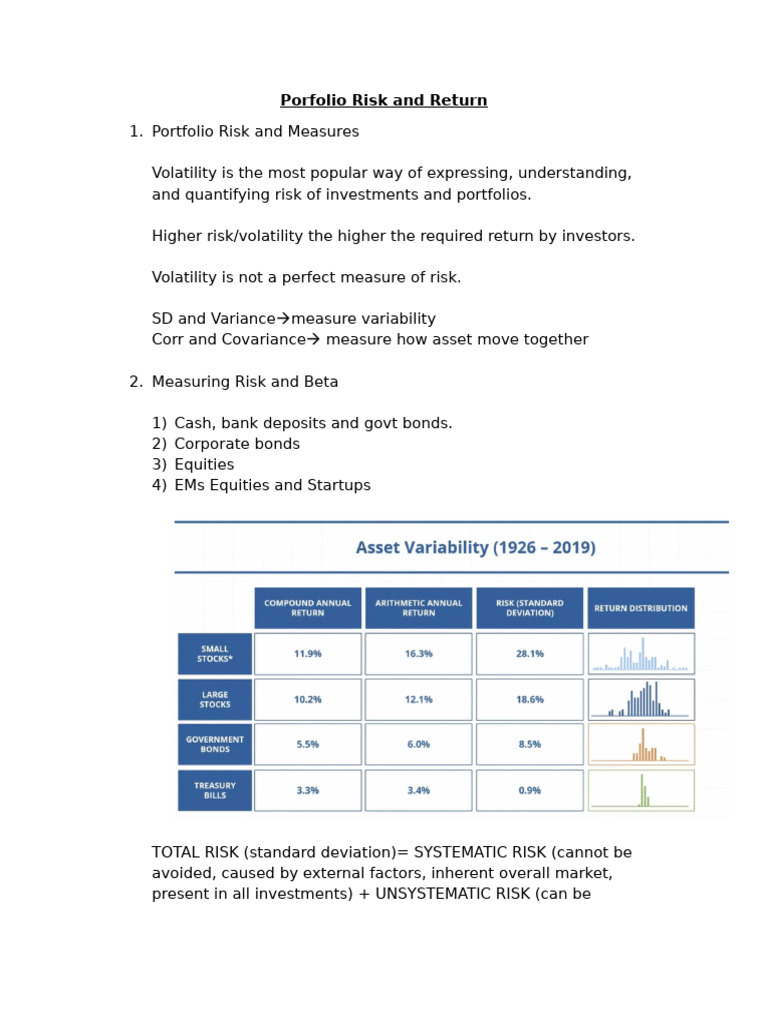 Portfolio Risk and Return Analysis | PDF | Financial Risk | Beta (Finance)