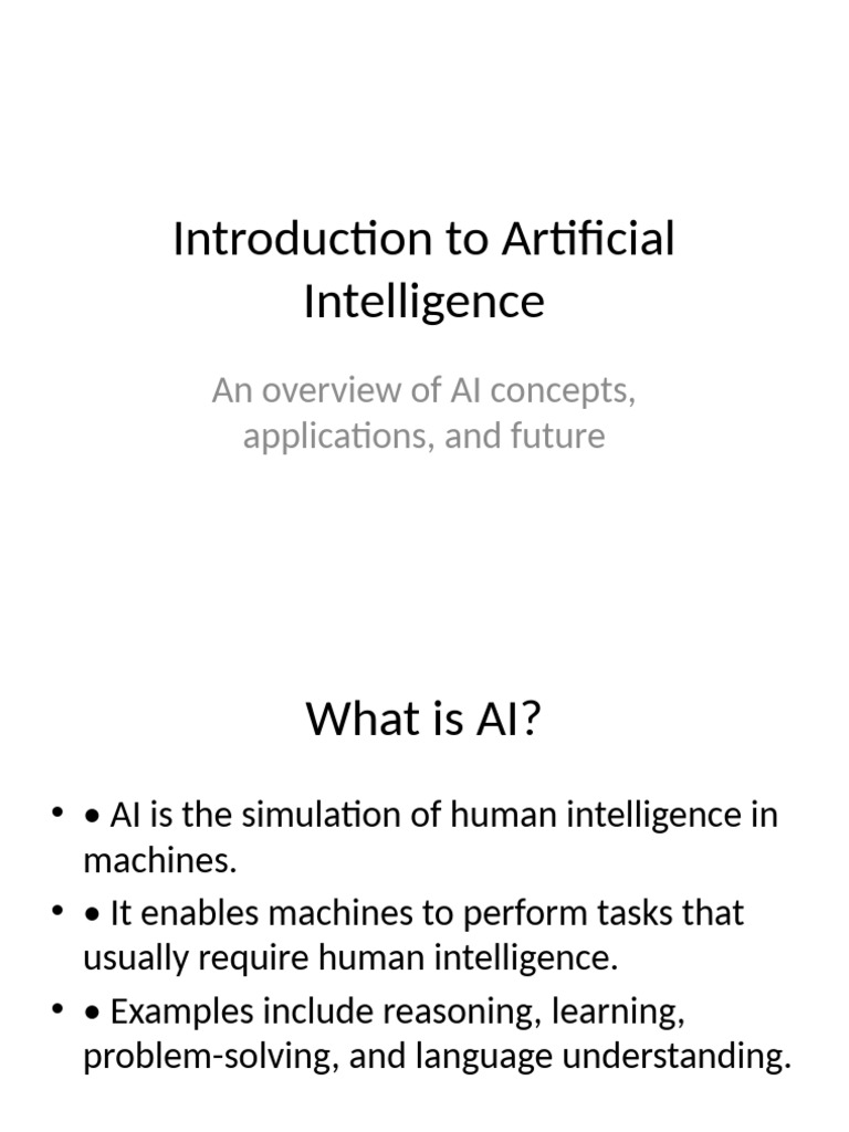Overview of Artificial Intelligence Concepts | PDF