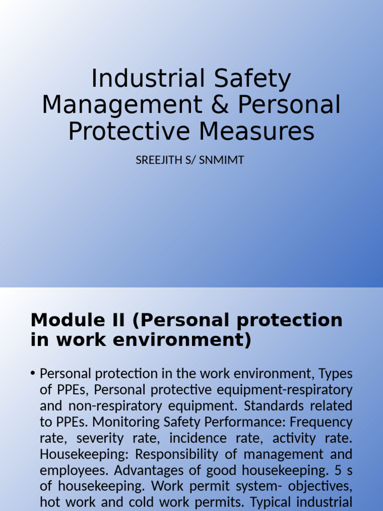 Housekeeping and PPE in Industrial Safety | PDF | Personal Protective ...