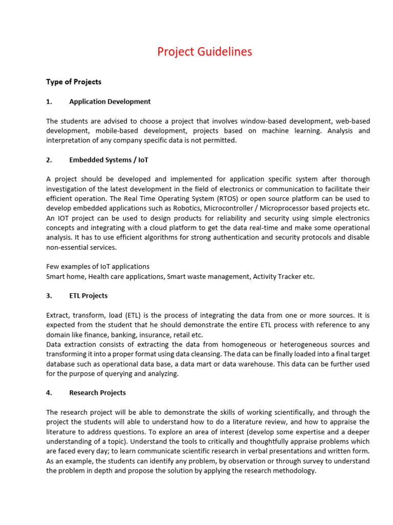 Project Guidelines & Index | PDF | Data | System
