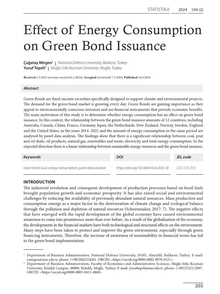 Energy Consumption's Impact on Green Bonds | PDF | Energy Development ...