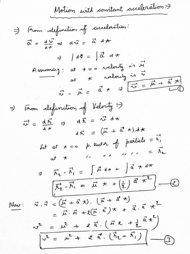 Ki Lec3A Constant Acceleration - Partial | PDF