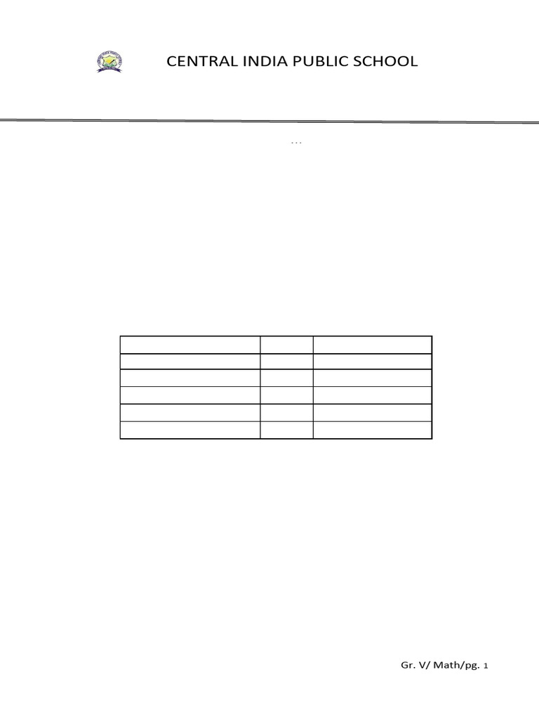 Grade V Math Practice Worksheet | PDF | Subtraction | Elementary ...
